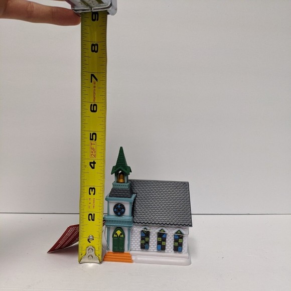 Xmas Christmas Village Steepled Church building, Cobblestone Corners Collection - Picture 7 of 8